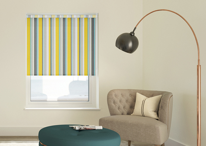 Riviera Stripe, Chartreuse - Twist&Fit Roller Blind - Image 3